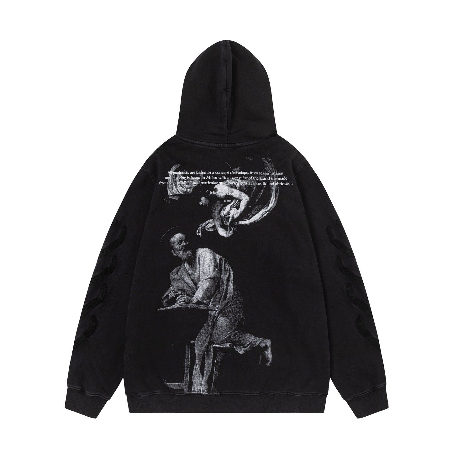 Off white 460g heavy washed hooded sweatshirt 8108