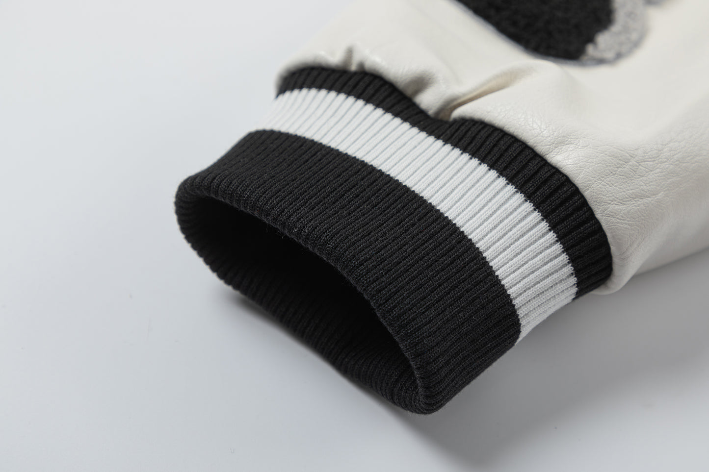 OFF WHITE embroidered leather baseball jacket S26