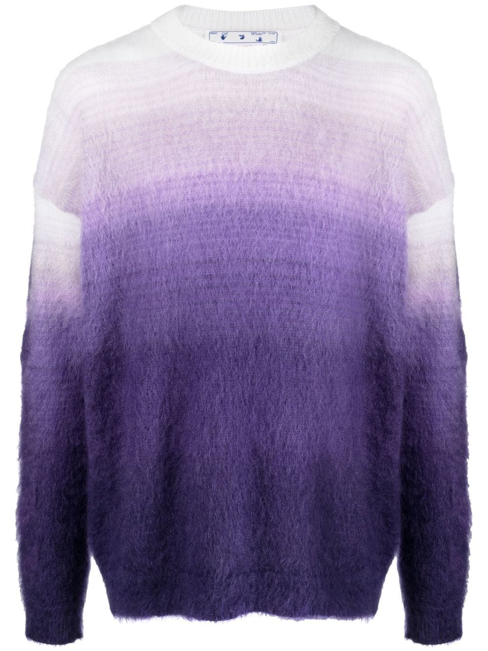 OFF WHITE Gradient Purple OW Mohair Arrow Sweater 385