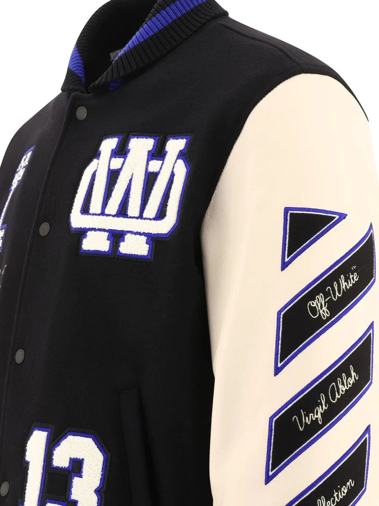 OFF-WHITE embroidered rhinestone jacket S015