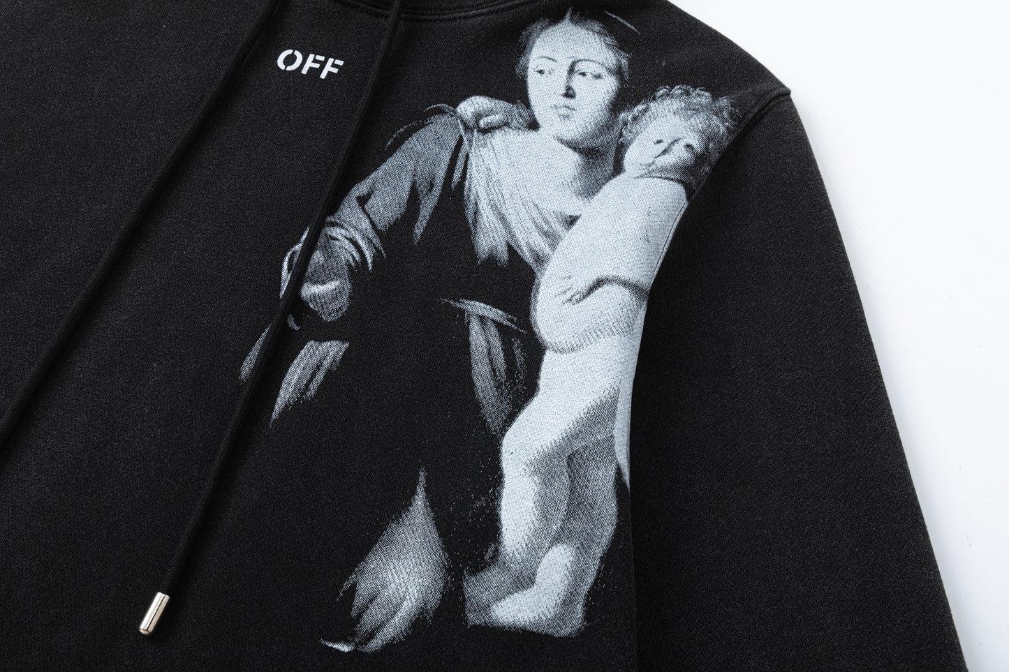 Off white 460g heavy washed hooded sweatshirt 9081