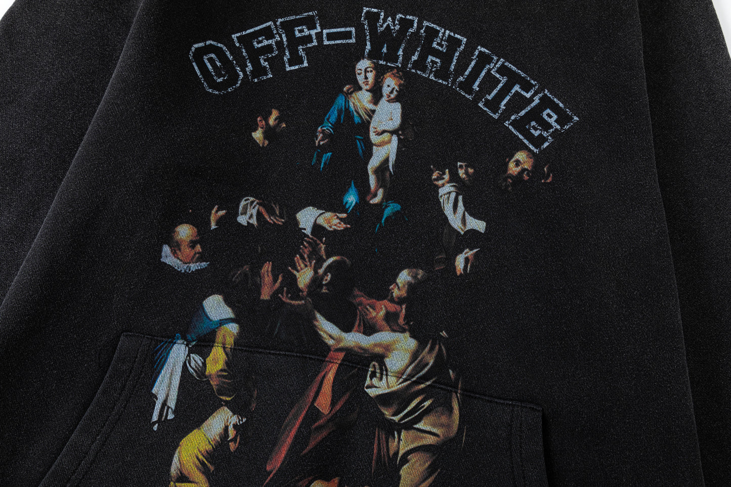 2025 Off white 460g heavy washed hooded sweatshirt 9076