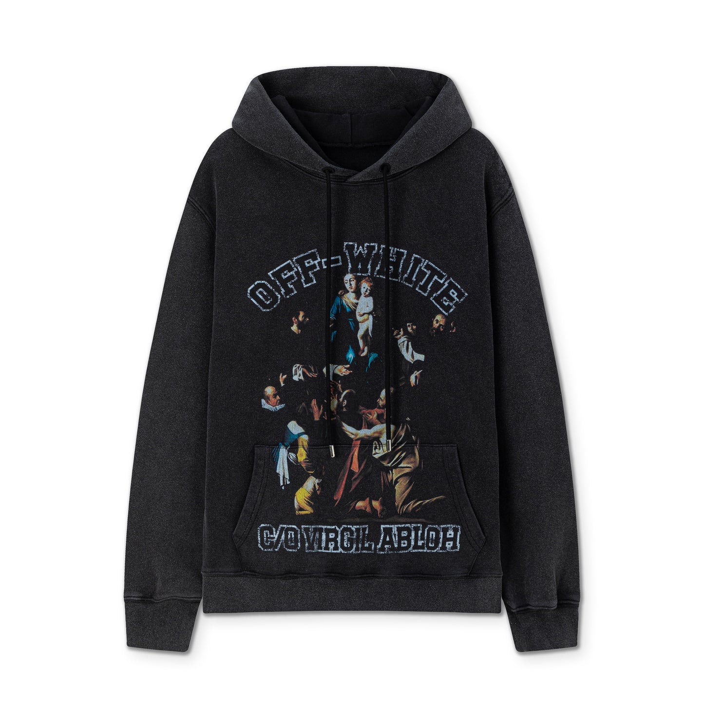 2025 Off white 460g heavy washed hooded sweatshirt 9076
