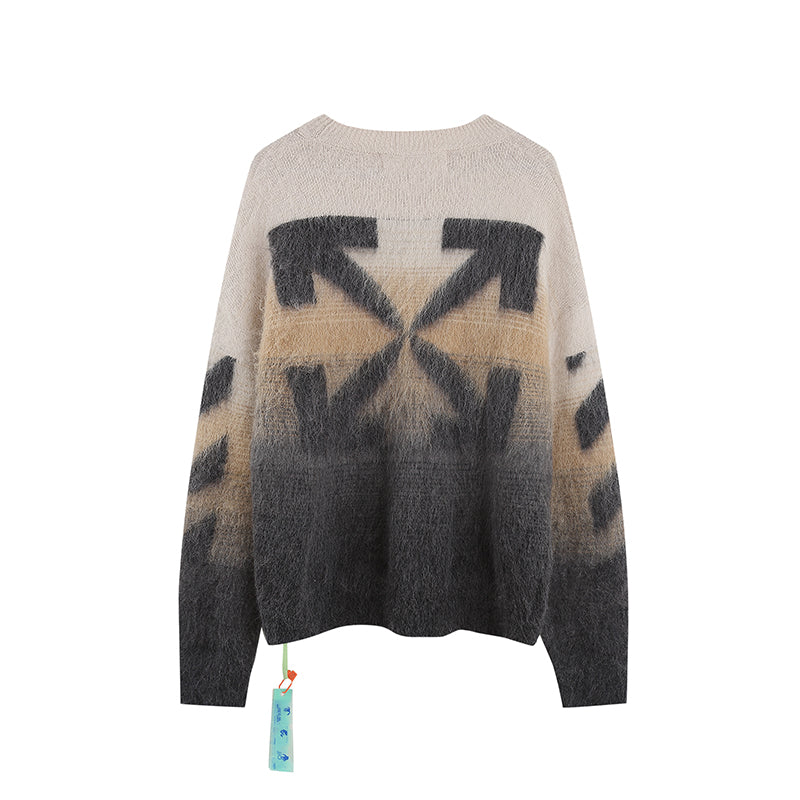 Off white mohair striped arrow sweater 388
