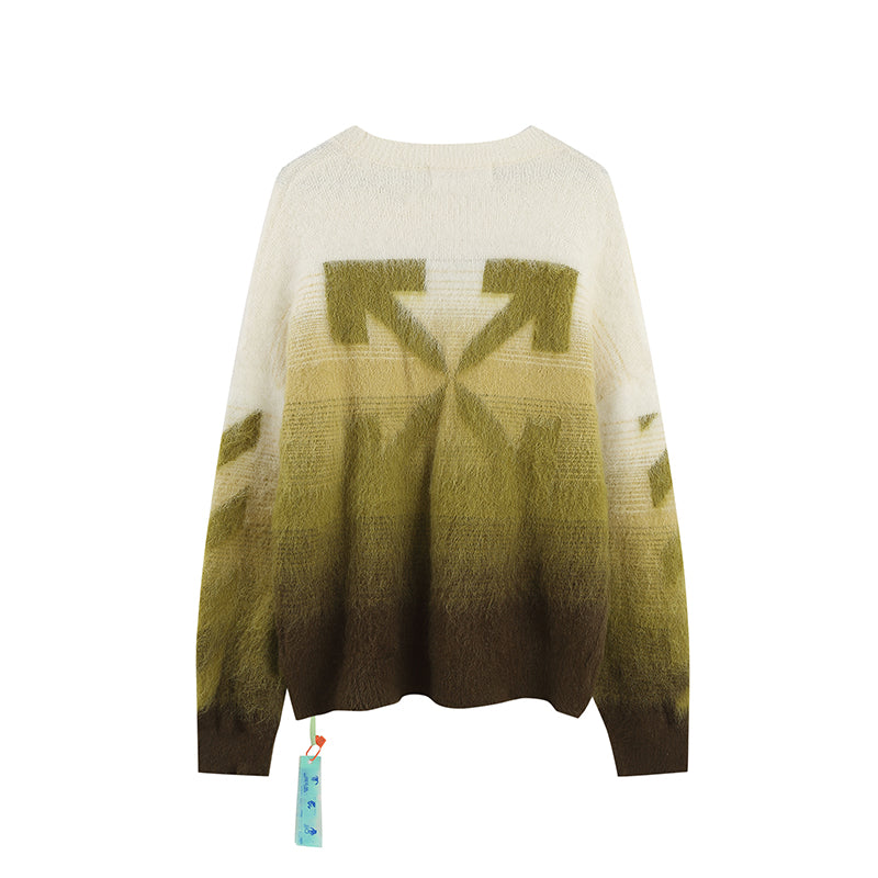 OFF WHITE Gradient OW Mohair Striped Arrow Sweater 389