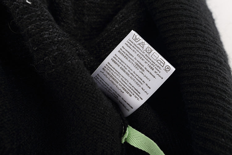 OFF-WHITE Black and gray gradient OW mohair striped arrow sweater 387