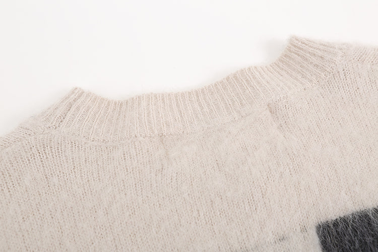Off white mohair striped arrow sweater 388