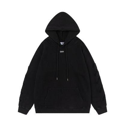 Off white 460g heavy washed hooded sweatshirt 8108