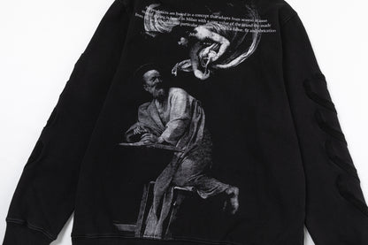 Off white 460g heavy washed hooded sweatshirt 8108