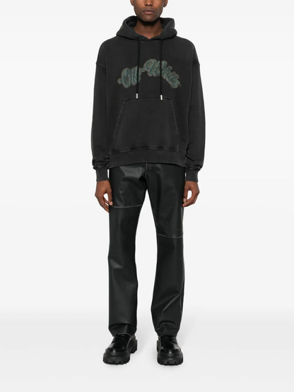 Off white 460g heavy washed hooded sweatshirt 9080