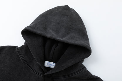 Off white 460g heavy washed hooded sweatshirt 9078