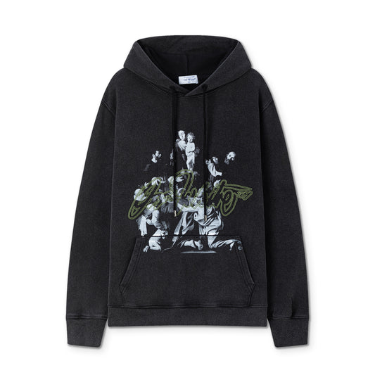 Off white 460g heavy washed hooded sweatshirt 9075