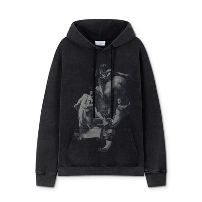 Off white 460g heavy washed hooded sweatshirt 9072