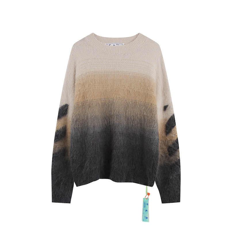 Off white mohair striped arrow sweater 388