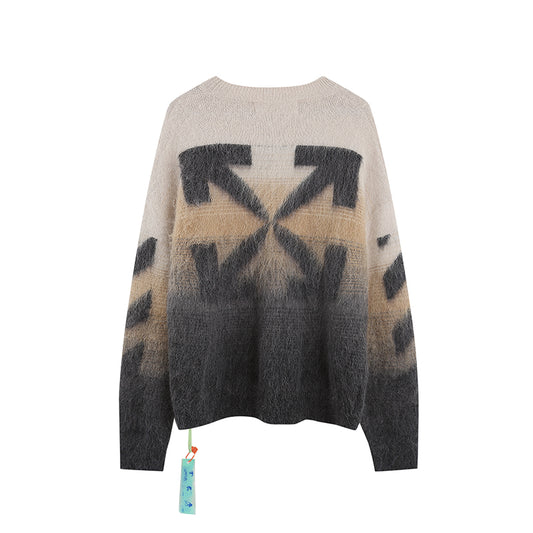 Off white mohair striped arrow sweater 388