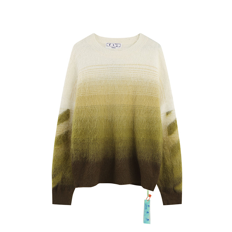 OFF WHITE Gradient OW Mohair Striped Arrow Sweater 389