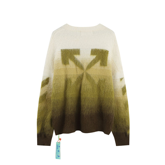 OFF WHITE Gradient OW Mohair Striped Arrow Sweater 389