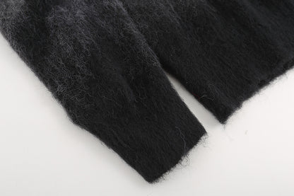 OFF-WHITE Black and gray gradient OW mohair striped arrow sweater 387
