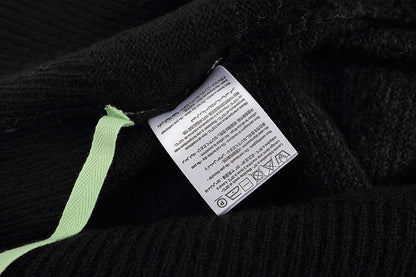 OFF-WHITE Black and gray gradient OW mohair striped arrow sweater 387