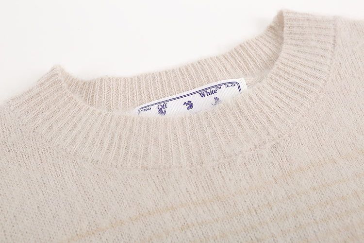 Off white mohair striped arrow sweater 388