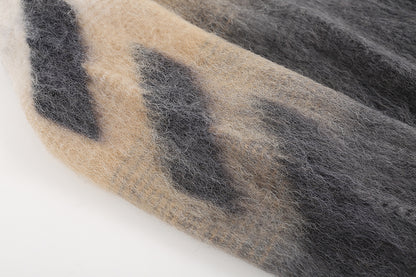 Off white mohair striped arrow sweater 388