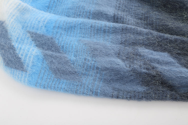 OFF WHITE Blue Gradient OW Mohair Striped Arrow Sweater 386