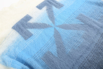 OFF WHITE Blue Gradient OW Mohair Striped Arrow Sweater 386