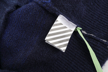 OFF WHITE Gradient gray-blue OW mohair striped arrow sweater 390