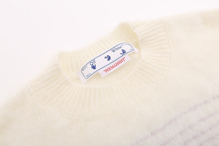 OFF WHITE Gradient Purple OW Mohair Arrow Sweater 385