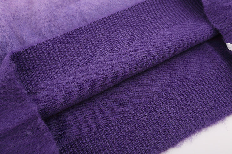 OFF WHITE Gradient Purple OW Mohair Arrow Sweater 385