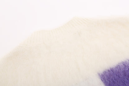 OFF WHITE Gradient Purple OW Mohair Arrow Sweater 385