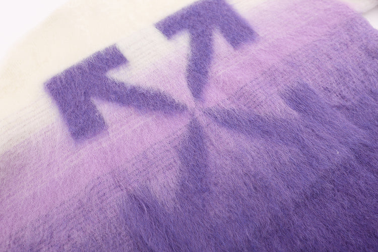 OFF WHITE Gradient Purple OW Mohair Arrow Sweater 385