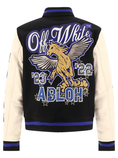 OFF-WHITE embroidered rhinestone jacket S015