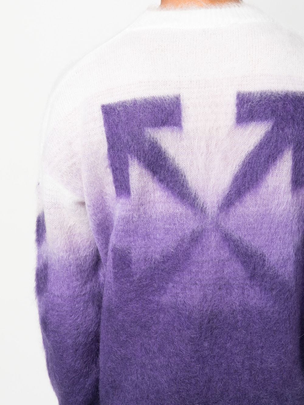OFF WHITE Gradient Purple OW Mohair Arrow Sweater 385