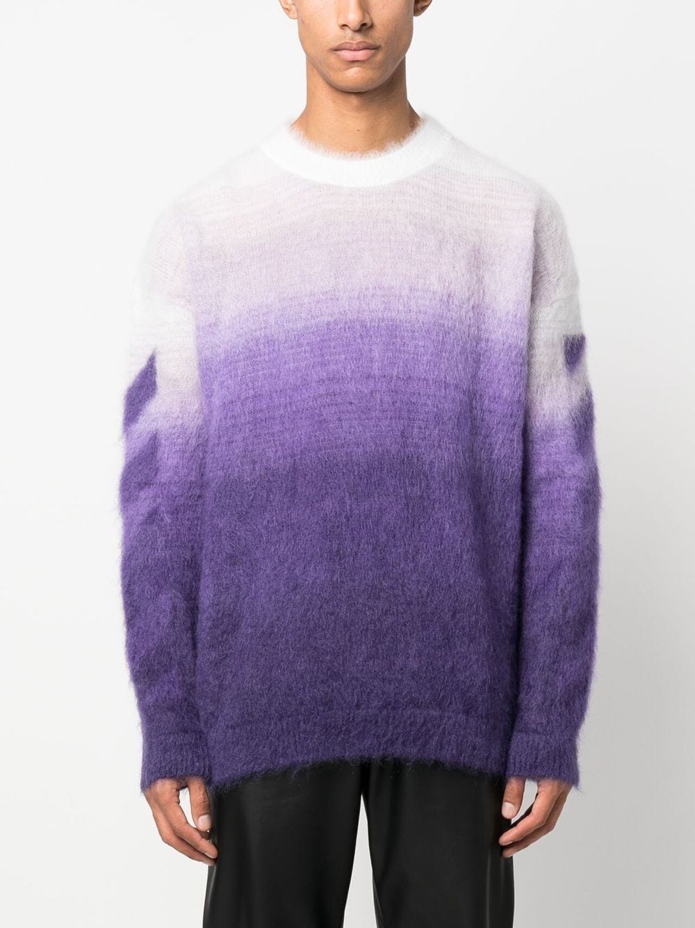 OFF WHITE Gradient Purple OW Mohair Arrow Sweater 385