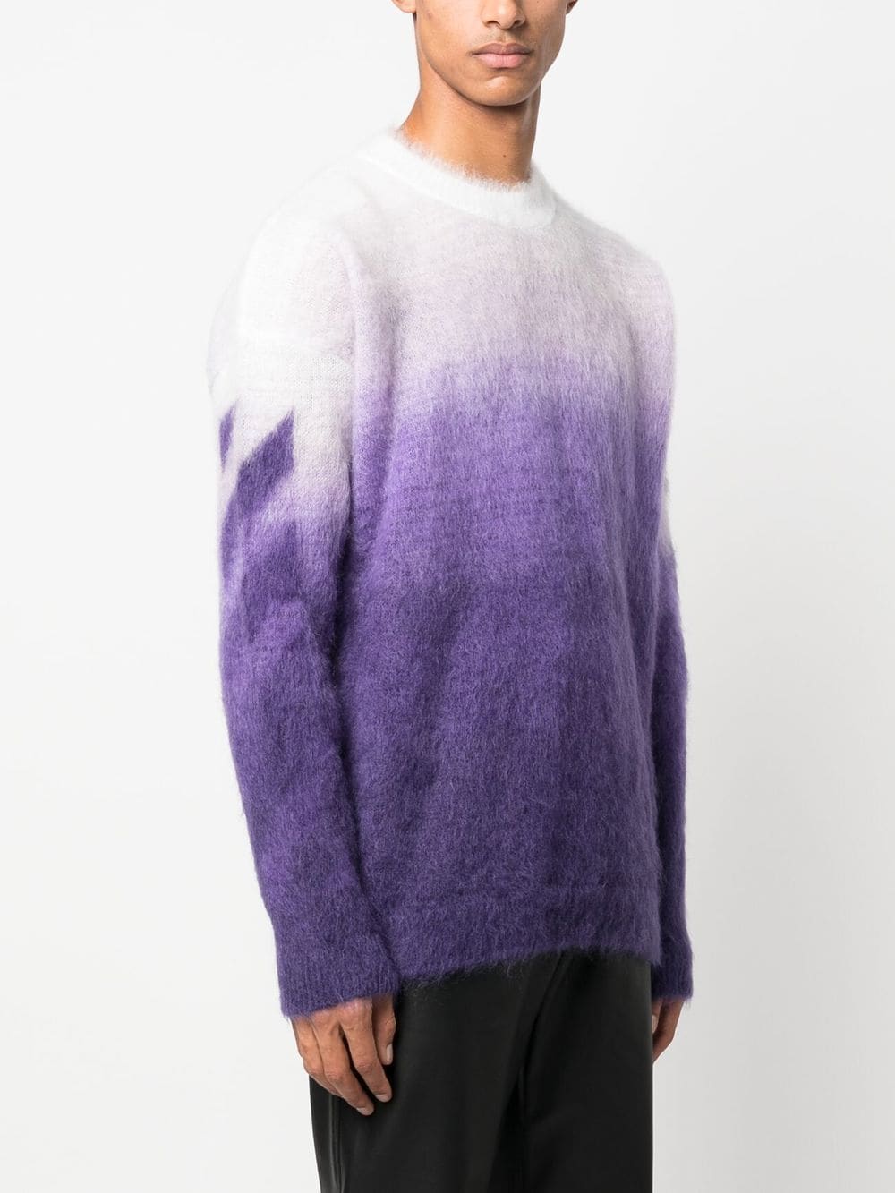 OFF WHITE Gradient Purple OW Mohair Arrow Sweater 385